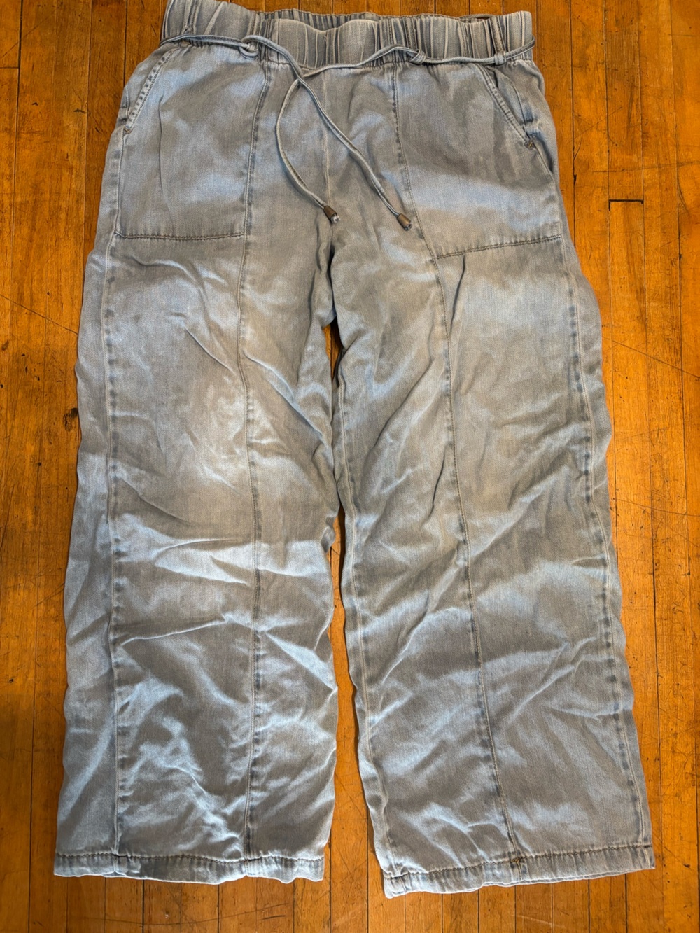 Kenzie Wide Leg Soft Denim Drawstring jeans